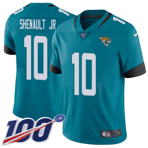 Men Nike Jacksonville Jaguars 10 Laviska Shenault Jr. Teal Green Alternate Stitched NFL 100th Season Vapor Untouchable Limited Jersey